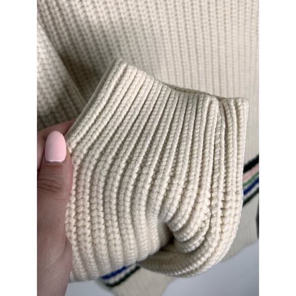 Tory Sport Merino Wool Long Sleeve Turtleneck Tunic Sweater Beige Women's Size S - Picture 5 of 8